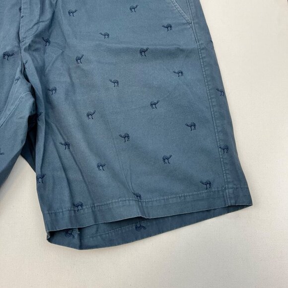 Merona Men’s Camel Print Khaki Shorts Blue Size 42 Waist Belt Loops - Picture 5 of 9